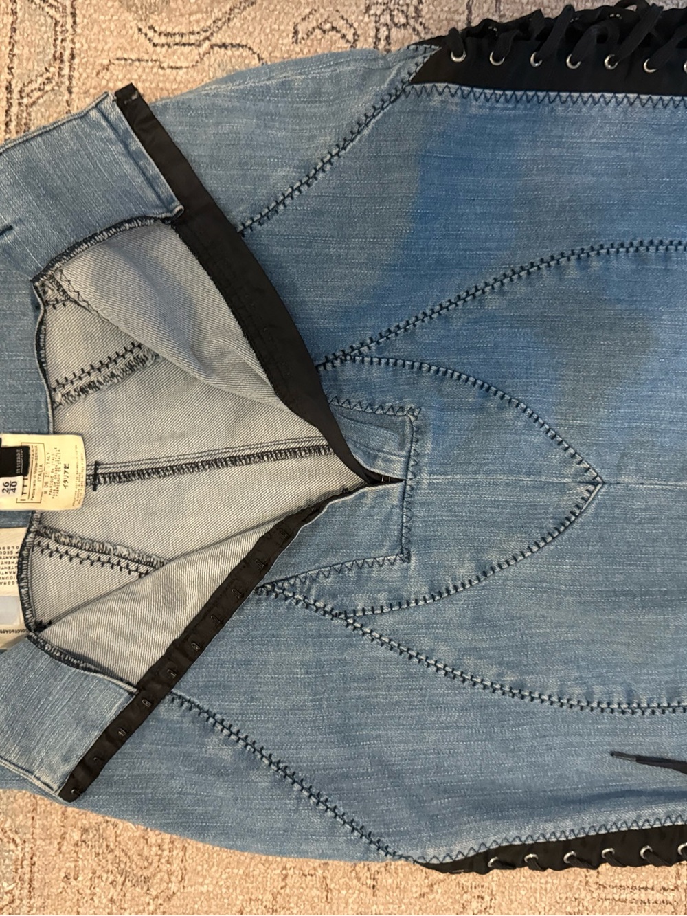 Dolce & Gabbana Light Blue Denim Lace-Up Mini Skirt - Picture 8 of 9